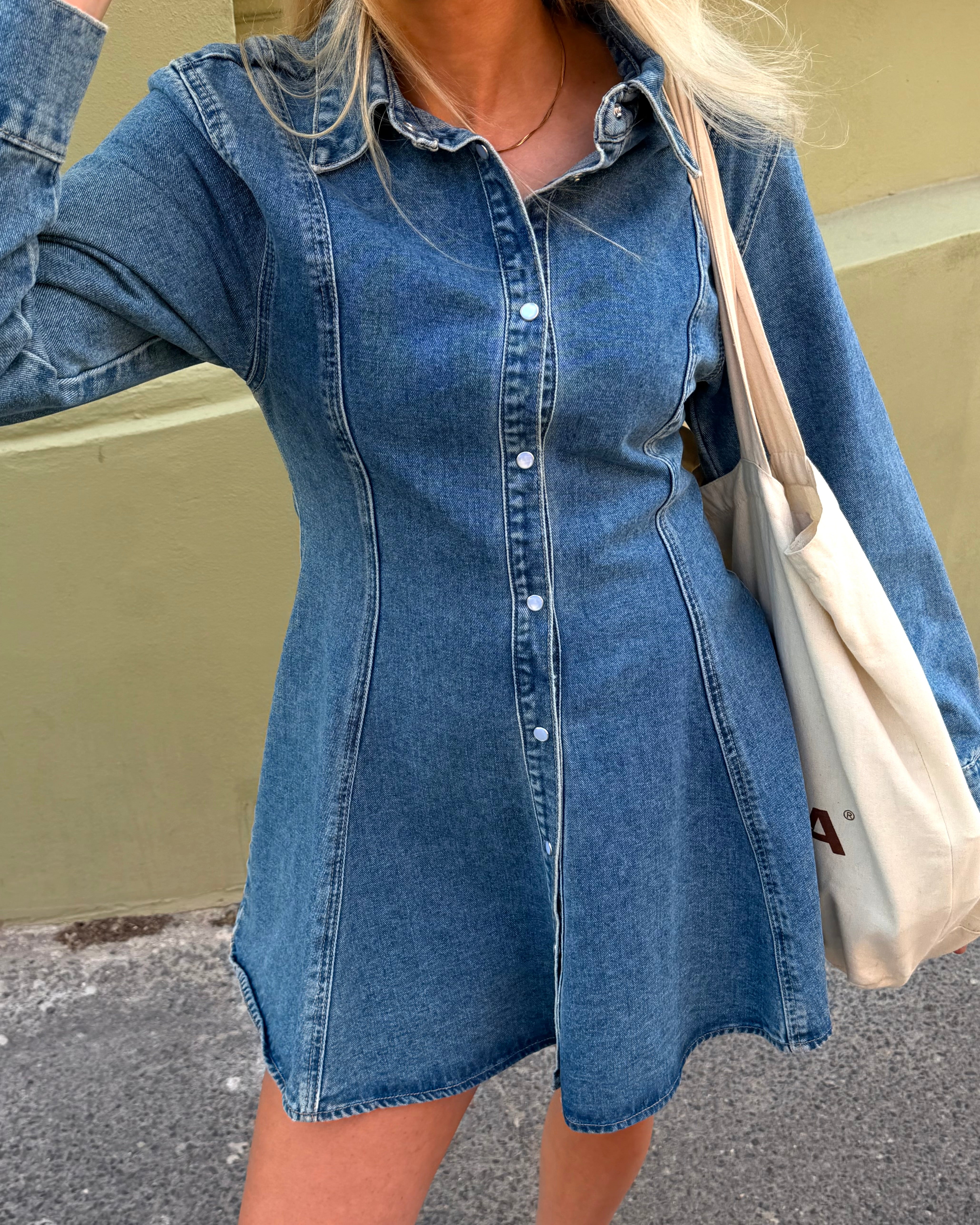 VMJESSIE Short Dress - Medium Blue Denim